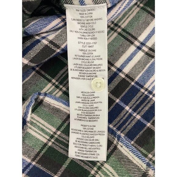 Current / Elliot Flannel Shirt Wear for Love / Love for Wear Green Blue - Size 1 - Picture 4 of 6